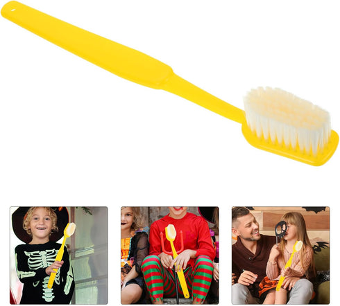 Toyvian Giant Toothbrush Prop, Oversized Novelty Comedy Item, Huge Yellow Toothbrush for April Fools Day, Halloween,