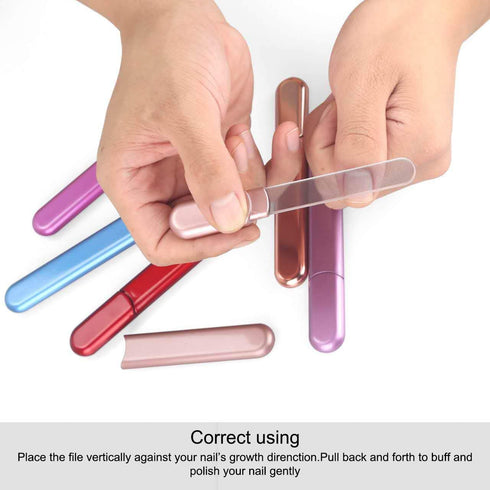 Premium Particular Glass Nail File with Case, MiDenso Both Sided Filer Crystal Beauty Nail File