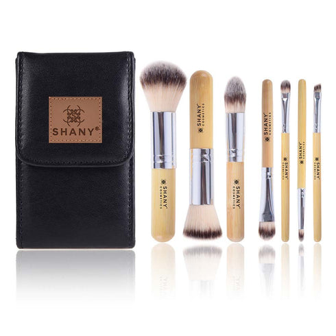 SHANY Makeup Brushes, I Love Bamboo, 7pc Petite Pro Bamboo Brush Set with Carrying Case