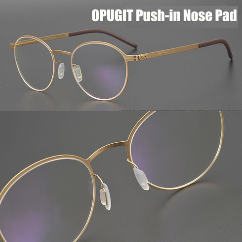 OPUGIT 5 Eyeglass Nose Pads Pairs Push in Soft Silicone Replacement Rectangle Push Slide Slip in Silicone Nosepads