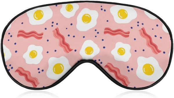 Sleep Mask,Eggs Bacon Dots Pink Eye Masks with Adjustable Strap for Sleeping,Block