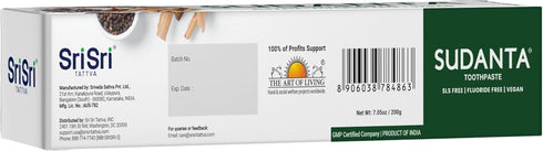 Sudanta 200g Herbal Fluoride-Free Natural Toothpaste, Paraben-Free, Vegan with Ayurvedic Herbs