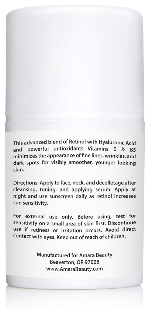 Retinol Cream for Face 2.5% with Hyaluronic Acid & Vitamins E & B5, 1.7 fl. oz.