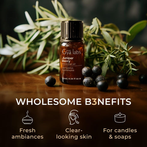 Set Set 2x0.34 oz Juniper Essential Oil for Skin & Grapefruit Essential Oil for Diffuser - Aromatherapy Grade Essential