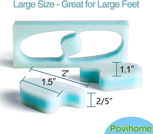 Povihome 10 Pack Foam Toe Spacers, 3-Layer Toe Separators, Large Size for Crooked, Overlapping Toe Relief