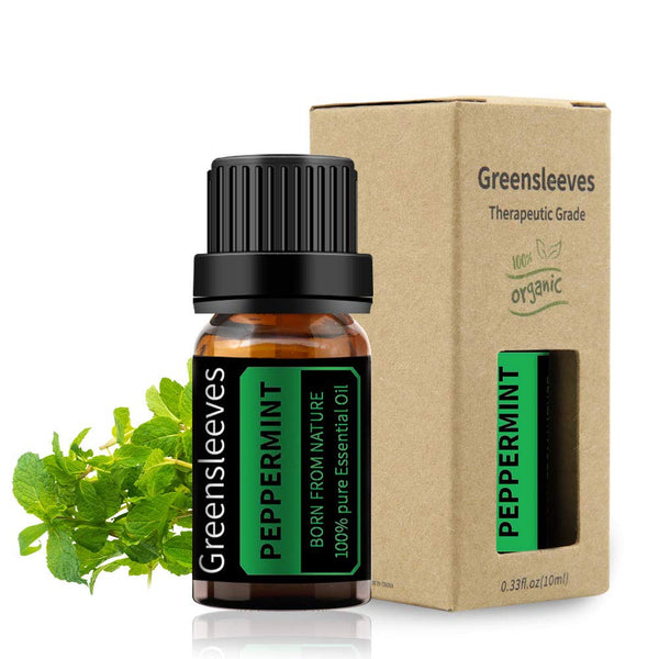 GREENSLEEVES Peppermint Essential Oil, 10ml Pure Plant-Based Fragrance for Aromatherapy, Diffuser & Soap Making