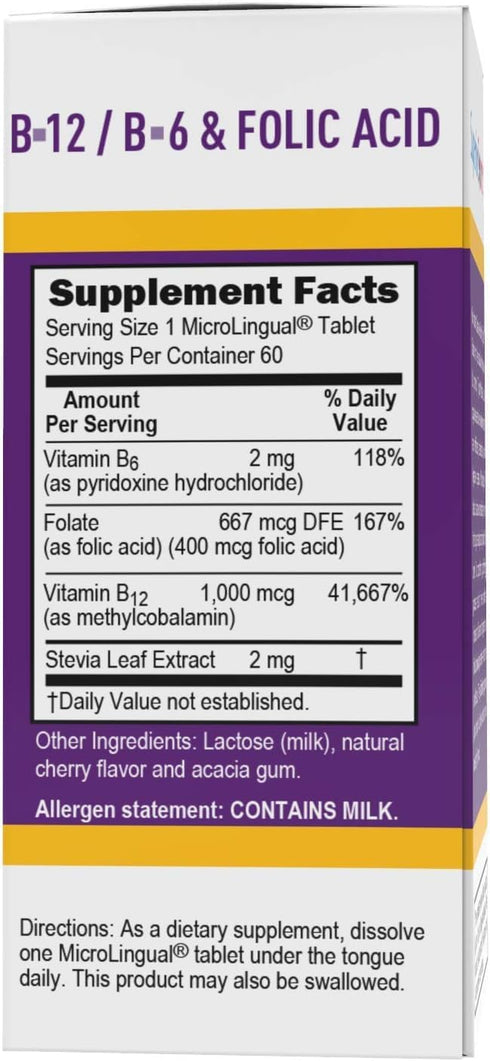 Superior Source No Shot Vitamin B12 Methylcobalamin (1000 mcg), 60 Ct - Quick Dissolve MicroLingual Tablets for Energy