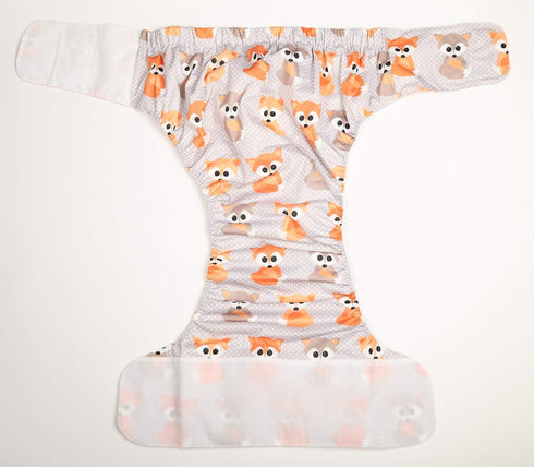 Sigzagor 26in 50in)) Adult Cloth Diaper Nappy Reusable Washable for Disability Hook and Loop (Baby Fox (Large
