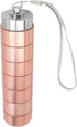 Metal Pill Organizer - Stackable Weekly Travel Medicine Box, Portable Waterproof Aluminum Alloy with Lanyard Rose Gold