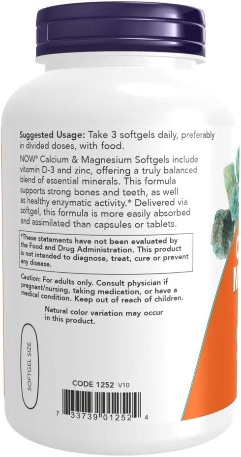 NOW Foods Calcium & Magnesium, 240 Softgel (2 Pack)