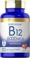 Carlyle Vitamin B-12 6000mcg | 120 Fast Dissolve Tablets | Natural Berry Flavor | Vegetarian, Non-GMO, Gluten Free