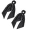 Pack of 2 Knotted Bow Hair Scrunchies - Elastic Hair Scarf Black Hair Ties Bands for Women and Girls