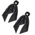 Pack of 2 Knotted Bow Hair Scrunchies - Elastic Hair Scarf Black Hair Ties Bands for Women and Girls