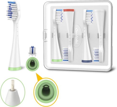 Toothbrush Replacement Heads, 4-Pack, White for Waterpik Complete Care 5.0/9.0 (CC-01/WP-861), STRB-4WW