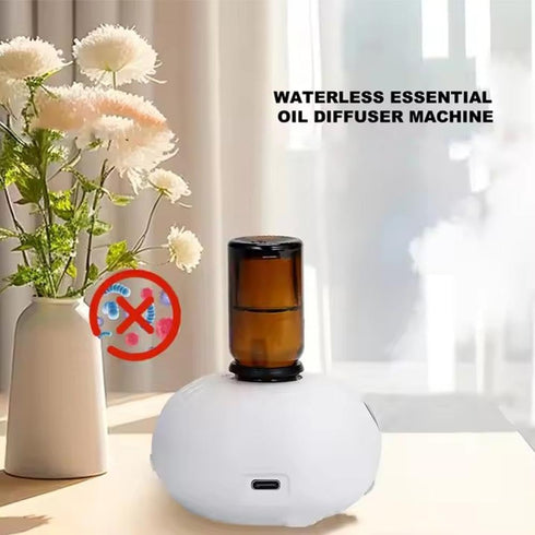 RJSQAQE Diffuser,4 Waterless Diffuser,USB Rechargeable Waterless Essential Oil Modes Oil Diffuser,Waterless Nebulizing