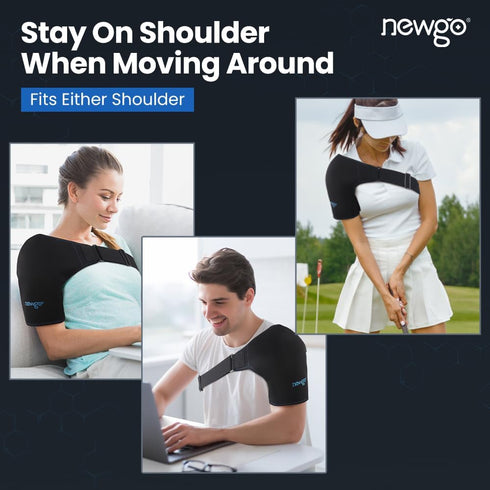 NEWGO Shoulder Ice Pack Wrap for Rotator Cuff Cold Therapy, FSA or HSA Eligible for Shoulder Pain Relief, Medium Size
