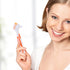 Healifty 4 Pcs Hard Denture Brush - Double Sided Toothbrush for Fake Teeth Cleaning (Orange)
