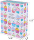 SUNCOLOR 16" Extra Large Gift Bags for Birthday Party with Tissue Paper, 2 Pack, Cupcake Design