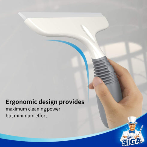 MR.SIGA Multi-Purpose Silicon Squeegee - Window, Glass, Shower Door, Heavy Duty Window Scrubber, 10 inch, 2 Pack