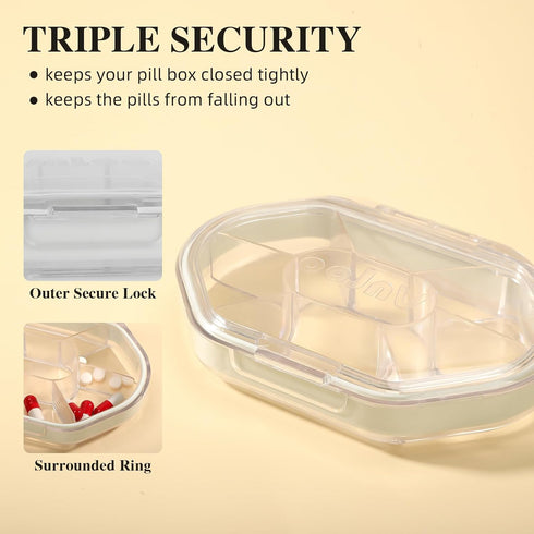 HENOROFEAR Organizer,7 Day Weekly Pill Compartments Travel Pill Dispenser,Small Pill Box for Pocket Purse Portable