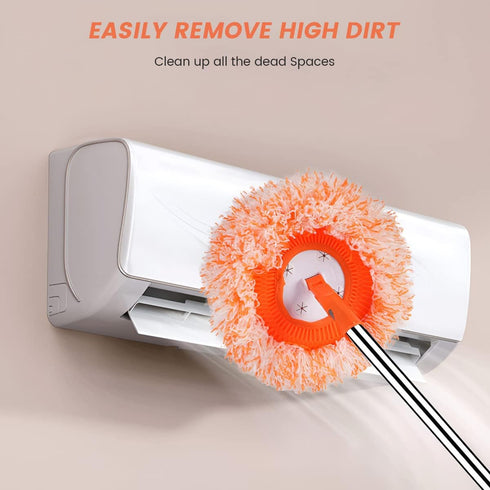 Urvrriu 360 4 Rotatable Adjustable Cleaning Mop with Mop Head, Extendable Wall Cleaning Mop, Spin Mop for Floor