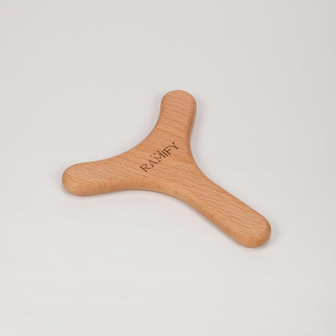 theramify Natural Wood Y-Shape Massage Tool, Ergonomic Gua Sha Board for Body, Wood Therapy Massager for Legs, Arms
