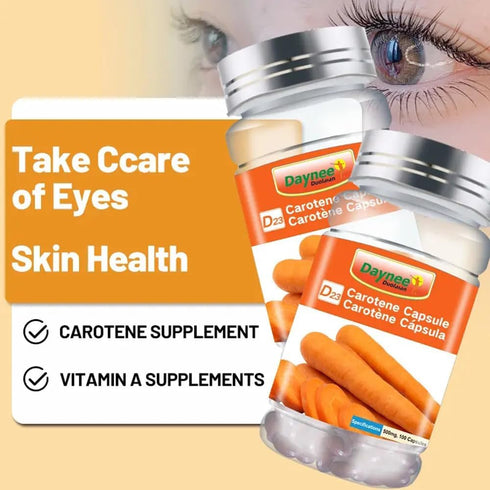 AIHIYO Carotene Soft Capsule, 500mg Beta Carotene Supplement with 25000 IU, 100 Count for Healthy Skin and Eyes