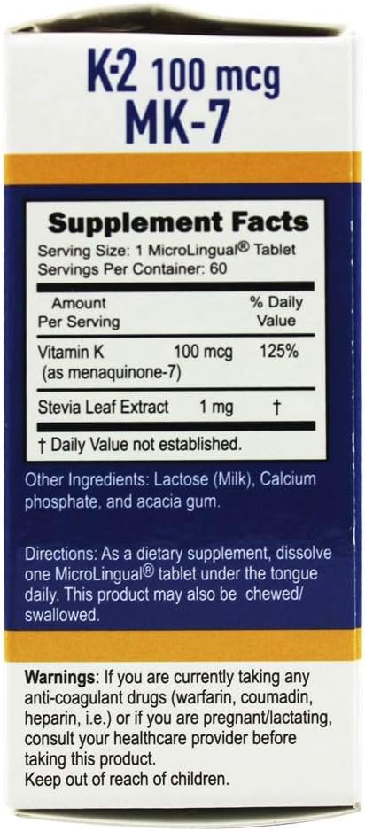 Superior Source Vitamin K2 MK-7, 100 mcg, Quick Dissolve MicroLignual Tablets, 60 Count