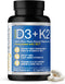 Vitamin D3 K2 with MCT, 5000 IU Vegan D3 & 100 mcg MK7 K2, 30 Capsules for Strong Bones and Immune Health