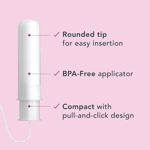 Multipack, (72 Count, Rael Tampons, Compact Applicator Tampon Made with Organic Cotton, Regular and Super Absorbency