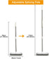 Push Broom with Adjustable Stainless Steel Long Handle - 46.5" for Shower, Patio, Kitchen, Grout, Garage Cleaning
