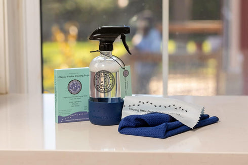 Premium Microfiber & Waffle Cleaning Cloths, Ideal for Glass & Windows, 2 Pack for Kitchen, Countertops, Sinks
