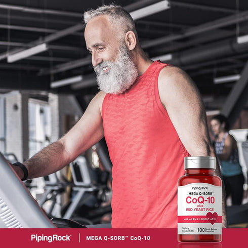 Piping Rock CoQ10 with Red Yeast Rice, 100 Capsules, Non-GMO, Gluten Free Supplement with Alpha Lipoic Acid