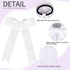 Hipcheer 20pcs Collegiate Style Cheer Bows for Girls, Handmade Long Tail Skinny Ponytail Holder for Sports (White)