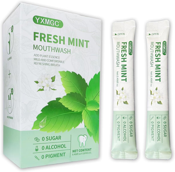 Travel Size Mouthwash Packets, Mini Mouthwash for Fresh Breath (Pack of 20)