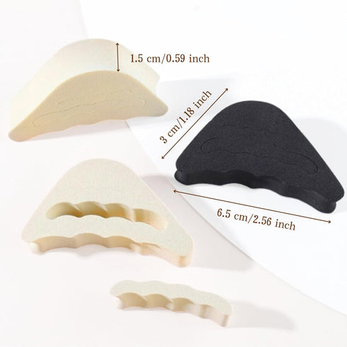 Shoe Inserts Foam Filler, 4 Pairs Adjustable Toe Inserts for Loose Shoes, Black and Beige
