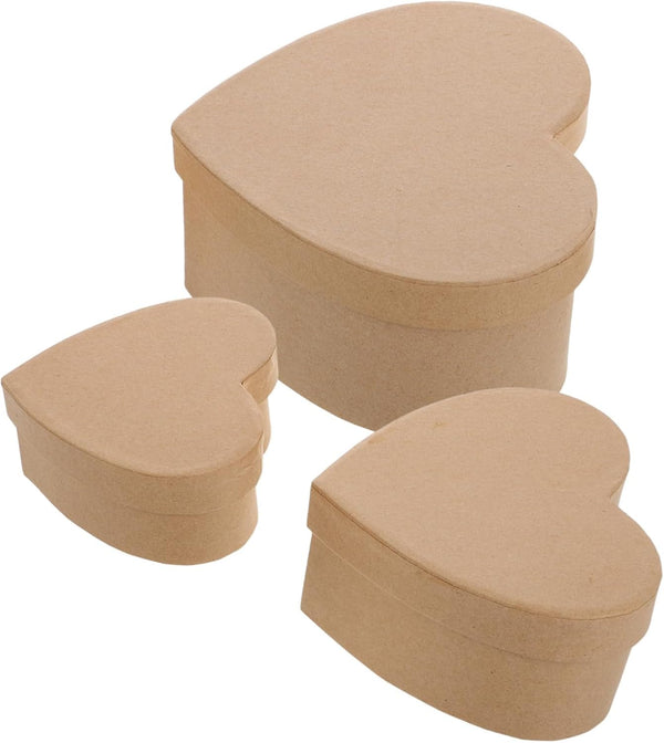 Toyvian Heart-Shaped DIY Cardboard Box Set for Valentine's Day Creative Crafting Storage