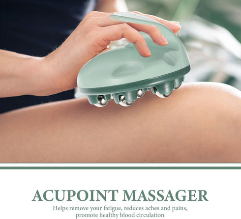 Portable Green Steel Muscle Roller for Neck and Back Relief