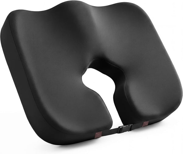 HANQIMER Wheelchair Seat Cushion with Hole and Tailbone Cutout for Pressure Relief, Ergonomic