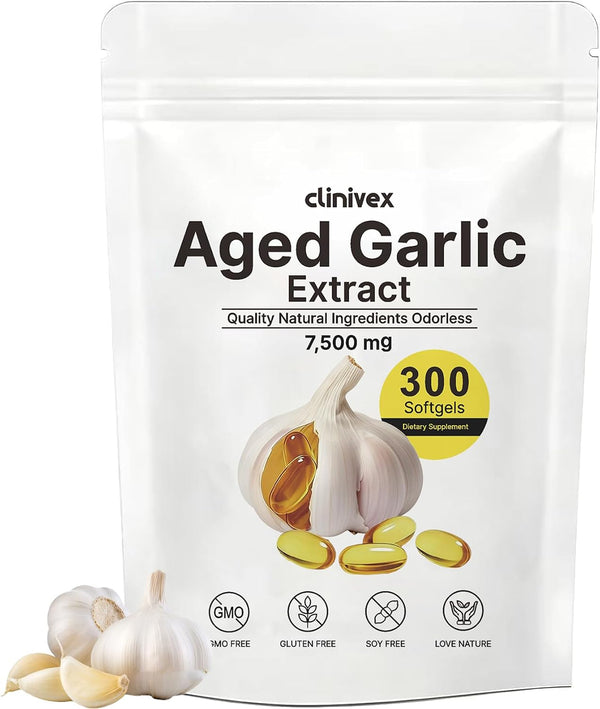 Aged Garlic Extract Capsules - Odorless Garlic Supplement for Heart & Immune