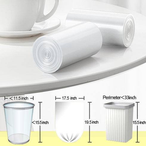 4 Gallon Small Trash Bags, 220 Count, Clear Waste Basket Trash Bags for Bathroom Kitchen Bedroom