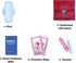 Menstrual Kit All-in-One, Convenience on The Go, Single Period Kit for Travelling, Red Purse