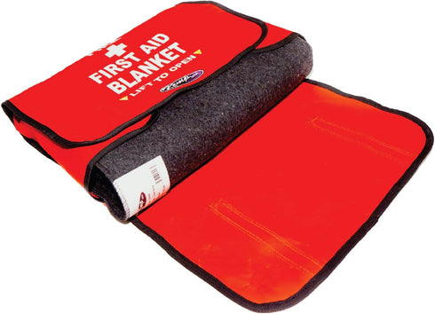 Kemp USA First-Aid Blanket Bag with 80% Wool Blanket Included, Lightweight Mountable Survival Gear (17x4.5x12.5 inches)