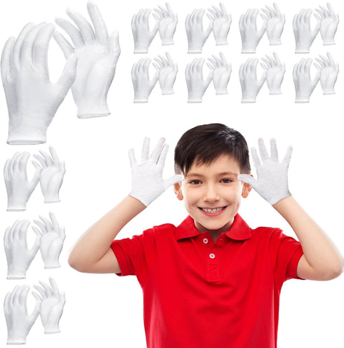 24 Pairs Eczema Gloves for Kids, Moisturizing Cotton Gloves for Overnight Dry Hands, Washable and Reusable