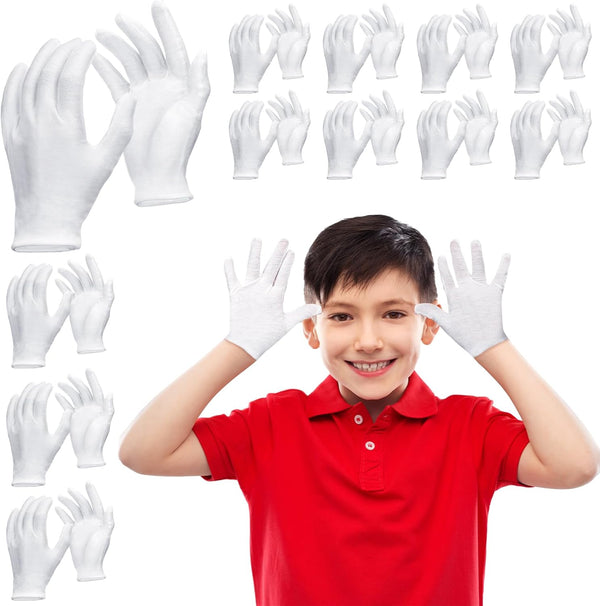 24 Pairs Eczema Gloves for Kids, Moisturizing Cotton Gloves for Overnight Dry Hands, Washable and Reusable