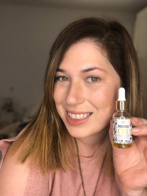 Organic Jojoba Oil Face Serum, Anti Aging, Reduces Dry Skin, Acne Scars, Vitamin E