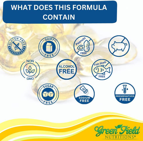 Greenfield Nutritions Halal Vitamin D3 2000 IU Softgel - 50 mcg High Potency D3, 120 Unflavored Mini Softgels