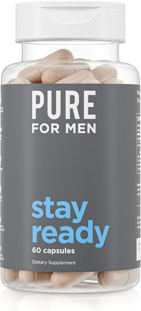 Pure for Men Original Cleanliness Fiber Supplement - Promotes Digestive Regularity, 60 Vegan Capsules