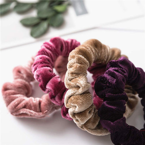 KINGMAS 10 Pcs Velvet Hair Ties Scrunchies, Elastic Flannelette Hair Bands for Women