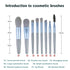8 Pieces Makeup Brush Set for Foundation, Blush, Concealer, Eye Shadow, and Eye Liner, Travel Makeup Bag (Blue)